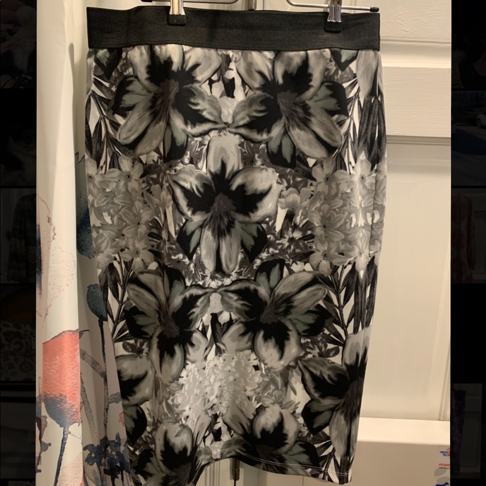 Black flowered skirt